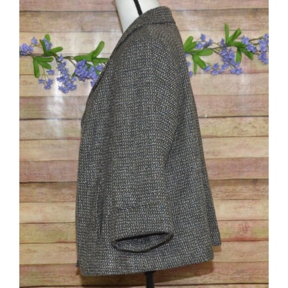 Lane Bryant Double Button Green Tweed Blazer 3/4 Sleeve Womens 18 18W Career - Picture 4 of 10